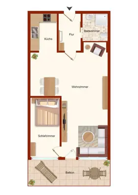 Grundriss der Unterkunft Apartment Gipfelblick mit Balkon