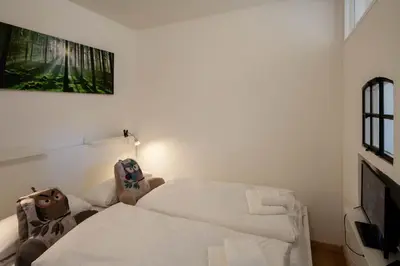 Ein Bett oder Betten in einem Zimmer der Unterkunft Ferienwohnung Bergzwerg am Hasselkopflift