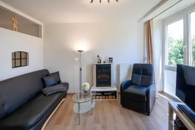 Ein Sitzbereich in der Unterkunft Ferienwohnung Bergzwerg am Hasselkopflift