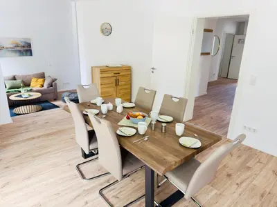 Ein Sitzbereich in der Unterkunft TraumFeWo Harmonie in Seenähe mit Terrasse von Harztraveler
