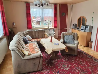 Ein Sitzbereich in der Unterkunft Ferienhaus 