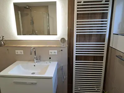 Ein Badezimmer in der Unterkunft Ferienwohnung Kurparkglück