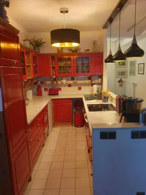 Küche/Küchenzeile in der Unterkunft 3 Zimmer Apartment Kostenfreien WLAN