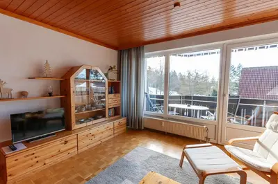 TV/Unterhaltungsangebot in der Unterkunft Ferienwohnung Sanne mit Balkon - direkt am Kurpark