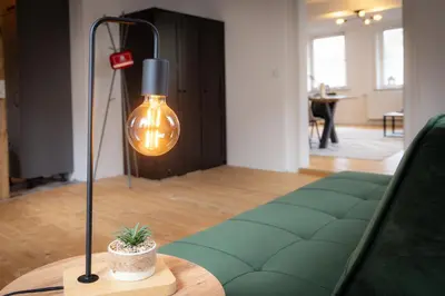 Ein Sitzbereich in der Unterkunft 3 Zimmer Ferienwohnung Harter Brocken