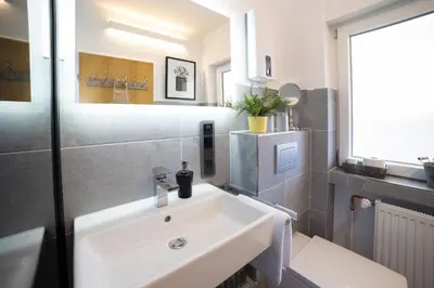 Ein Badezimmer in der Unterkunft Ferienwohnung der Berg ruft