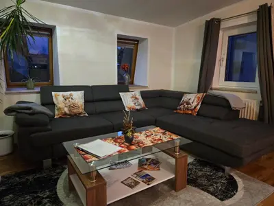 Ein Sitzbereich in der Unterkunft Ferienwohnung Mila