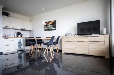 Küche/Küchenzeile in der Unterkunft Apartment Weitsicht mit Pool & Sauna