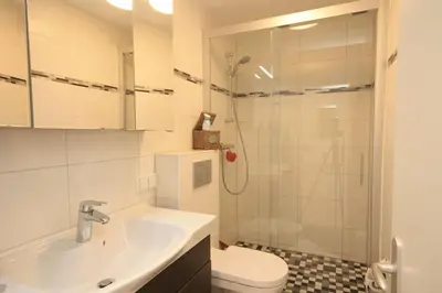 Ein Badezimmer in der Unterkunft Ferienwohnung Hüttebergblick