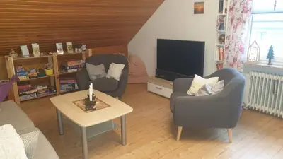 Ein Sitzbereich in der Unterkunft Erholungsoase am Rand des Harzes - Ferienwohnung