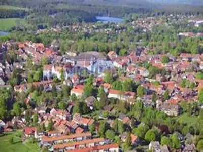 Ein allgemeiner Blick auf Clausthal-Zellerfeld oder ein Stadtblick von des Ferienhauses aus