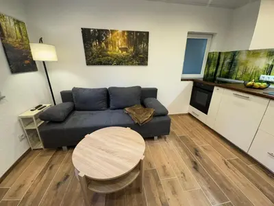 Ein Sitzbereich in der Unterkunft Siebenschläfer