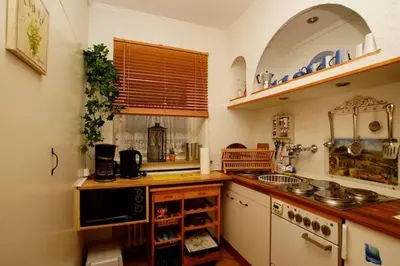 Küche/Küchenzeile in der Unterkunft Ferienwohnung Mattejiet