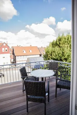 Ein Balkon oder eine Terrasse in der Unterkunft Altstadt Appartements Goslar