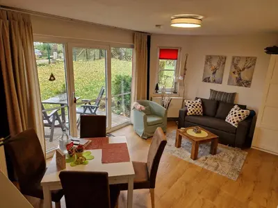 Ein Sitzbereich in der Unterkunft Apartment Kleiner Heinrich