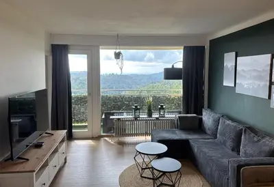 TV/Unterhaltungsangebot in der Unterkunft Ferienwohnung Platzhirsch 314 im Harz mit Pool, Sauna & schöner Aussicht in Braunlage-Hohegeiß