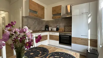 Küche/Küchenzeile in der Unterkunft Ferienwohnung Kaiserblick