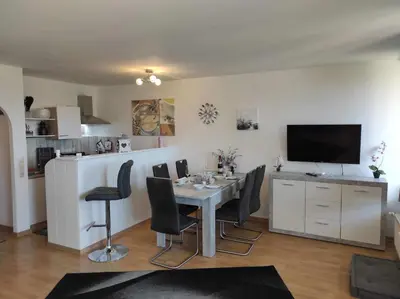 Küche/Küchenzeile in der Unterkunft Ferienwohnung Abendsonne App 450