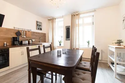 Küche/Küchenzeile in der Unterkunft Ferienwohnung am Stadtschloss