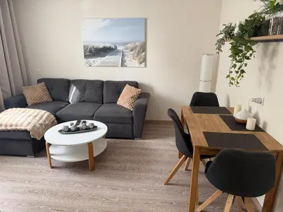 Ein Sitzbereich in der Unterkunft Ferienwohnung im Harz 3