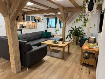 Küche/Küchenzeile in der Unterkunft Ferienwohnung Hexenruhe
