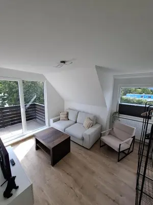 Ein Sitzbereich in der Unterkunft Ferienwohnung Balu