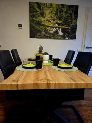 Ein Sitzbereich in der Unterkunft Ferienwohnung zum Backstübchen