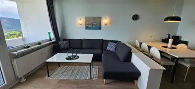 Ein Sitzbereich in der Unterkunft Fernblick