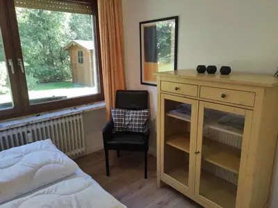 Ein Bett oder Betten in einem Zimmer der Unterkunft Fewo Falkennest