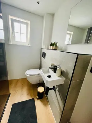 Ein Badezimmer in der Unterkunft Fundis Apartment am Schloss