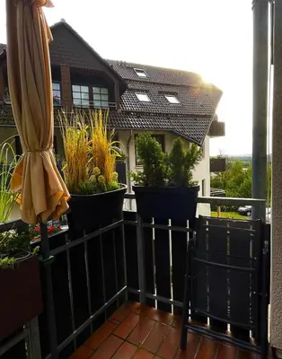 Ein Balkon oder eine Terrasse in der Unterkunft FitNest, im Harz, Sauna, Bad Sachsa beim Ravensberg