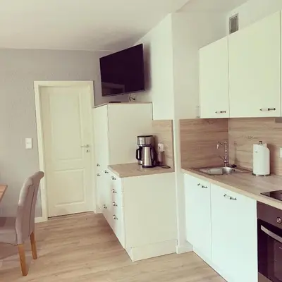 Küche/Küchenzeile in der Unterkunft Berg-Quartier
