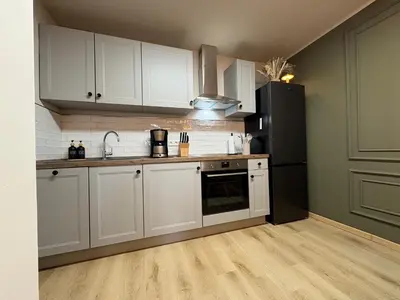 Küche/Küchenzeile in der Unterkunft Harzburgliving Apartment Harzstay mit Terrasse