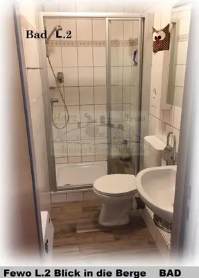 Ein Badezimmer in der Unterkunft Fewo Eulennestchen-Harz L2 für Familie & Hund