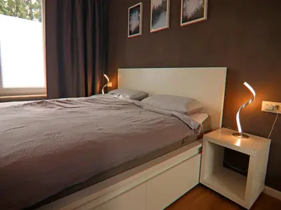 Ein Bett oder Betten in einem Zimmer der Unterkunft Wohnung Braunlage nahe Wurmberg Skigebiet