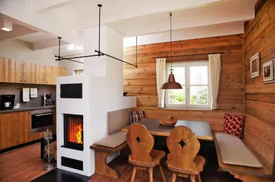 Küche/Küchenzeile in der Unterkunft Ferienhäuser im Torfhaus Harzresort, Torfhaus