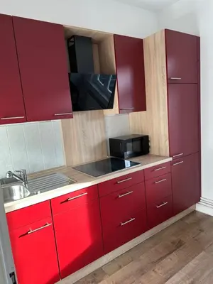 Küche/Küchenzeile in der Unterkunft Ferienwohnung Mauerperle