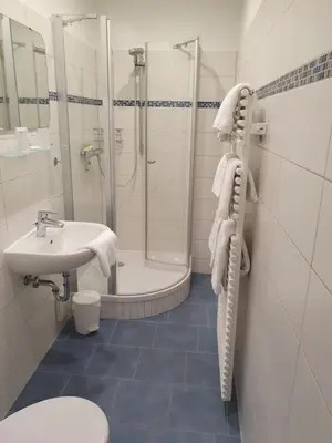 Ein Badezimmer in der Unterkunft Hotel Flora