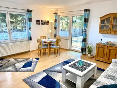 Ein Sitzbereich in der Unterkunft Haus Jasmin