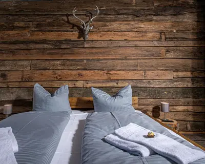 Ein Bett oder Betten in einem Zimmer der Unterkunft Gemütliches Chalet-Apartment 