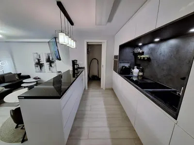 Küche/Küchenzeile in der Unterkunft NEU Ferienwohnung Bella, eigener Garten, stylisch, elegant, hundefreundlich