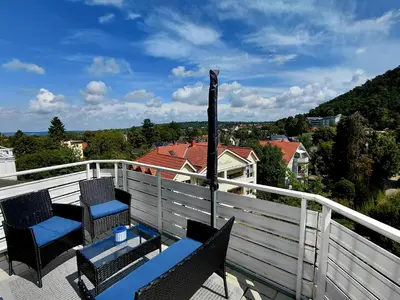 Ein allgemeiner Bergblick oder ein Berglick von der Ferienwohnung aus