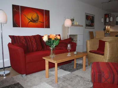 Ein Sitzbereich in der Unterkunft Apartment mit Balkon in Hohegeiß by Interhome