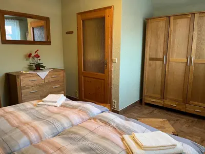 Ein Bett oder Betten in einem Zimmer der Unterkunft Ferienwohnung Dorle