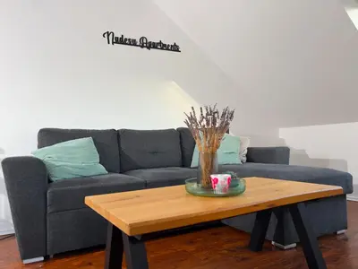 Ein Sitzbereich in der Unterkunft NA-Harz Ferienwohnung Free W-Lan & Parking