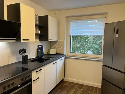 Küche/Küchenzeile in der Unterkunft Ferienwohnung Bergwurm DX mit Balkon