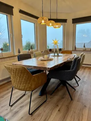 Ein Sitzbereich in der Unterkunft Stadtblick Ferienwohnung