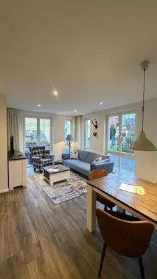 Ein Sitzbereich in der Unterkunft Mühls Apartments