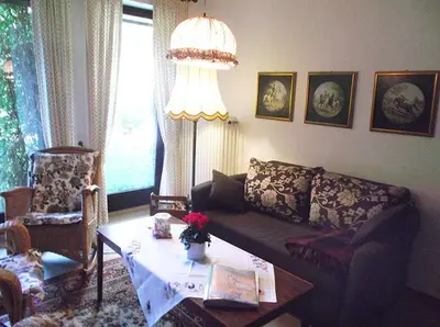 Ein Sitzbereich in der Unterkunft Ferienwohnung An den Wolfsklippen