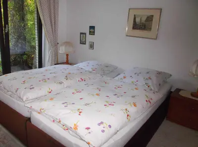 Ein Bett oder Betten in einem Zimmer der Unterkunft Ferienwohnung An den Wolfsklippen
